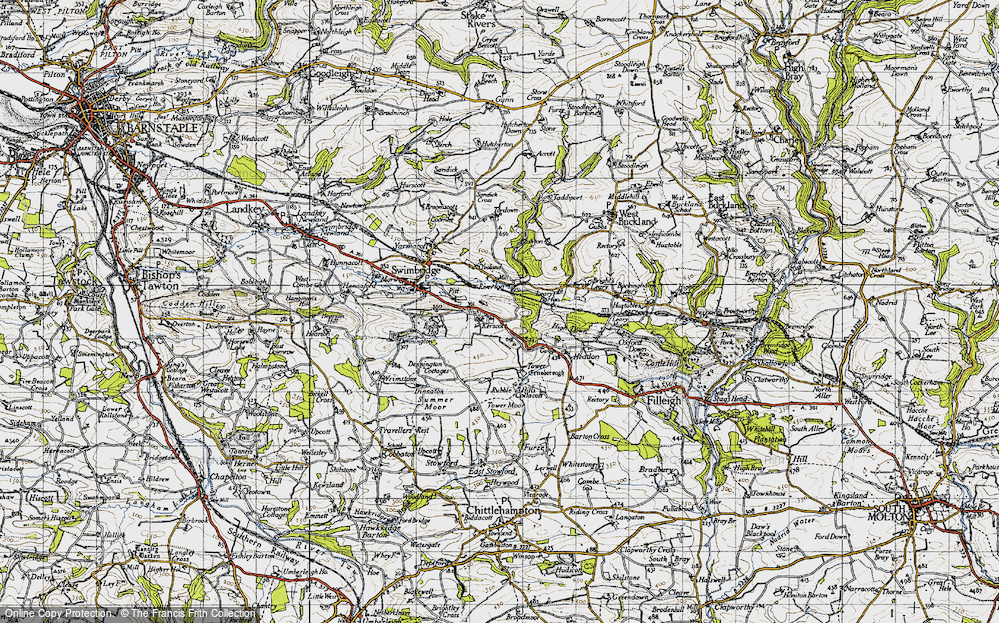 Old Map of Kerscott, 1946 in 1946