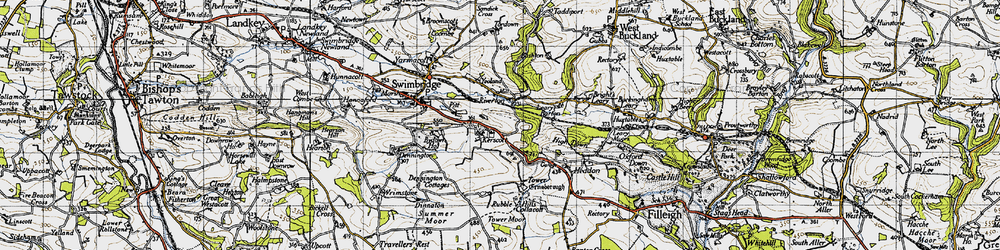 Old map of Kerscott in 1946
