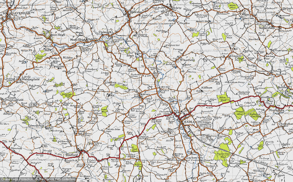 Old Map of Kersey, 1946 in 1946