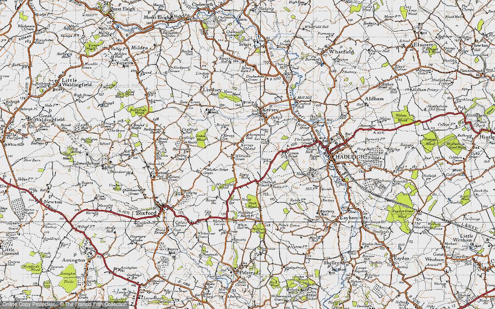 Old Map of Kersey Upland, 1946 in 1946