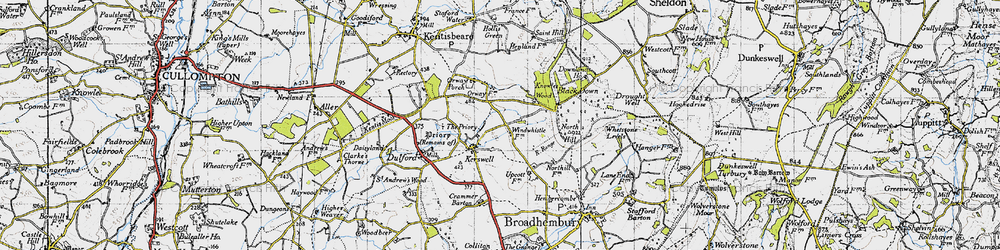 Old map of Kerswell in 1946