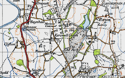 Old map of Kerswell Green in 1947