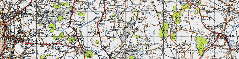 Old map of Kerswell Green in 1947