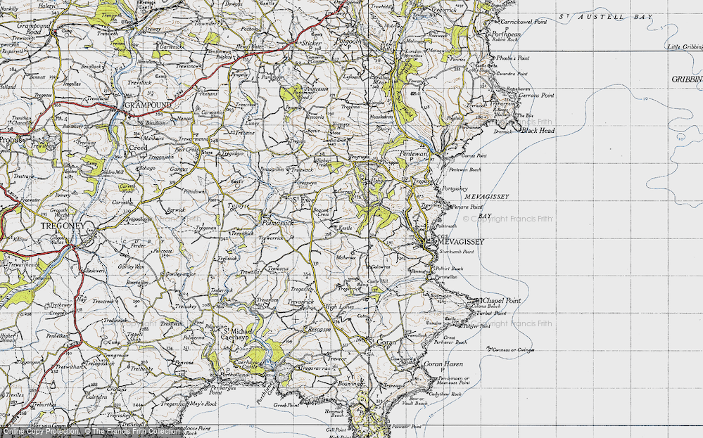 Old Map of Kestle, 1946 in 1946