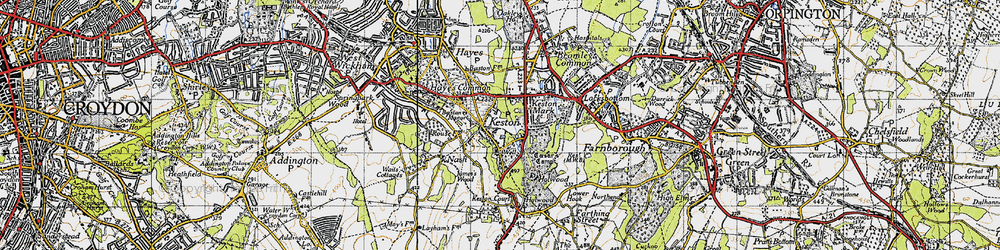 Old map of Keston in 1946