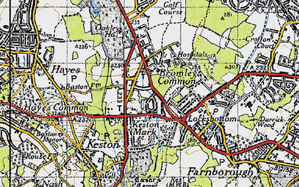 Old map of Keston Mark in 1946