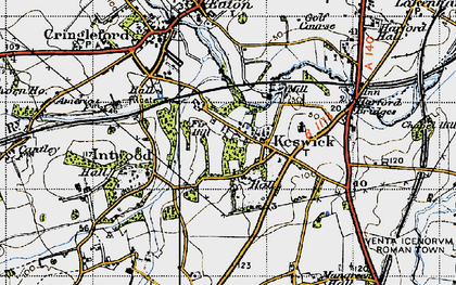 Old map of Keswick Hall (Coll) in 1946