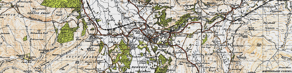 Old map of Keswick in 1947