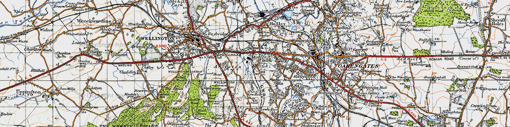 Old map of Ketley in 1947