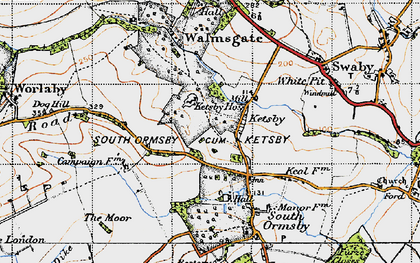 Old map of Ketsby in 1946