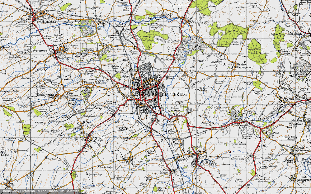 Old Map of Kettering, 1946 in 1946