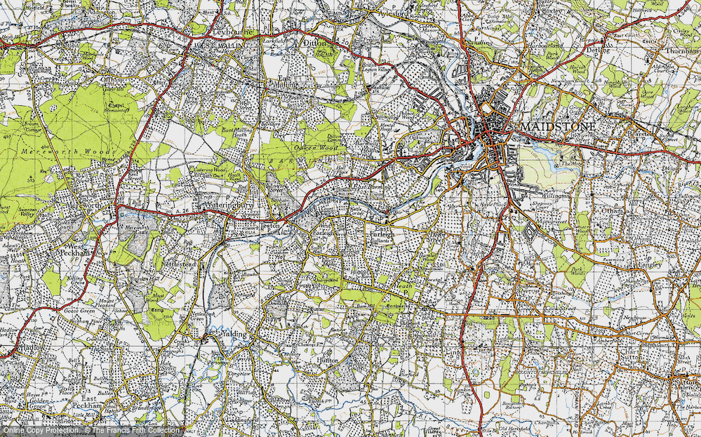 Old Map of Kettle Corner, 1940 in 1940