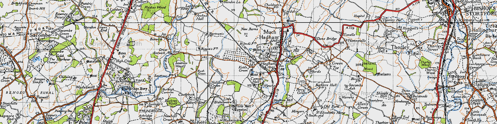 Old map of Kettle Green in 1946