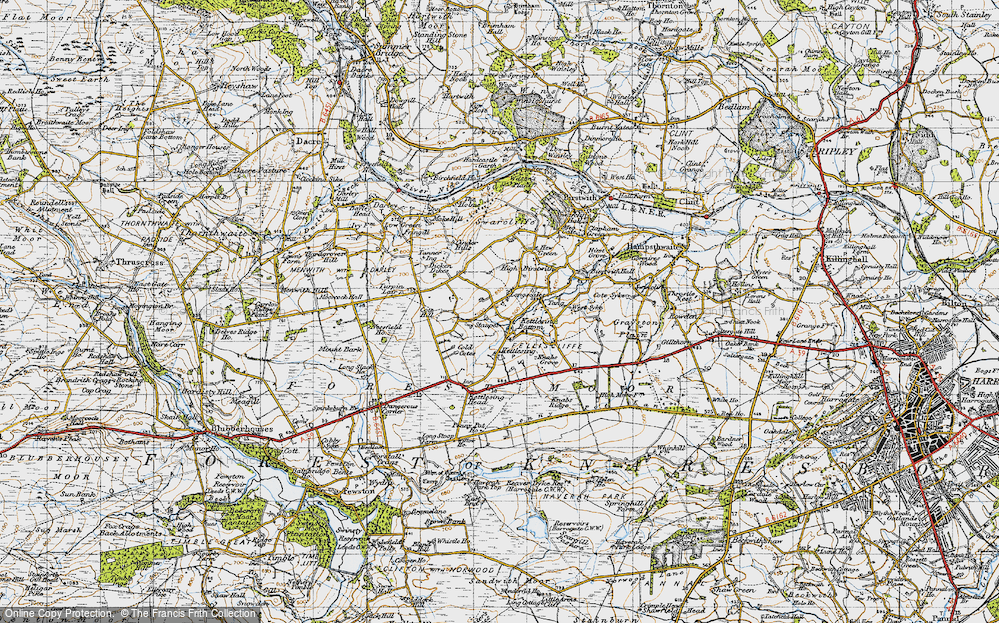 Old Map of Kettlesing Bottom, 1947 in 1947