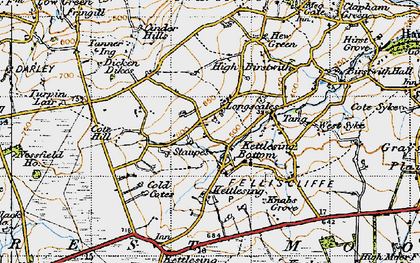 Old map of Kettlesing Bottom in 1947