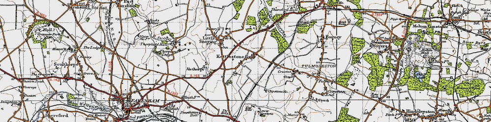 Old map of Kettlestone in 1946