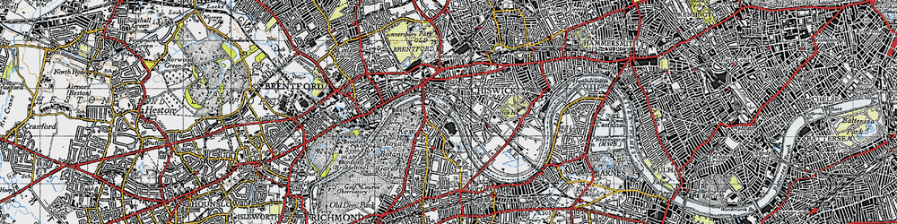 Old map of Kew in 1945