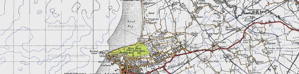 Old map of Kewstoke in 1946