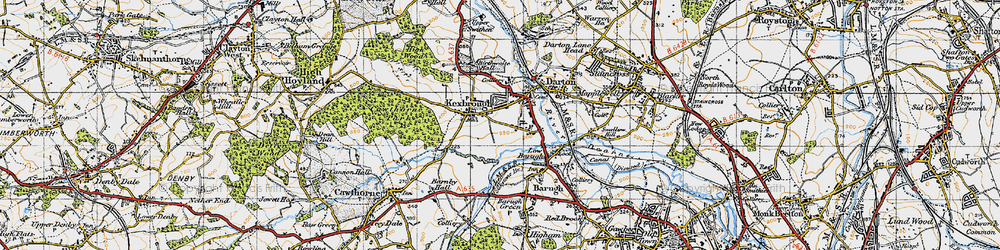 Old map of Kexbrough in 1947