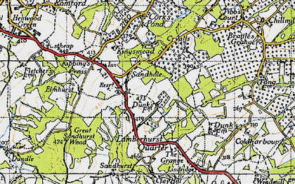 Old map of Key's Green in 1946