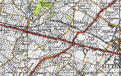 Old map of Keycol in 1946