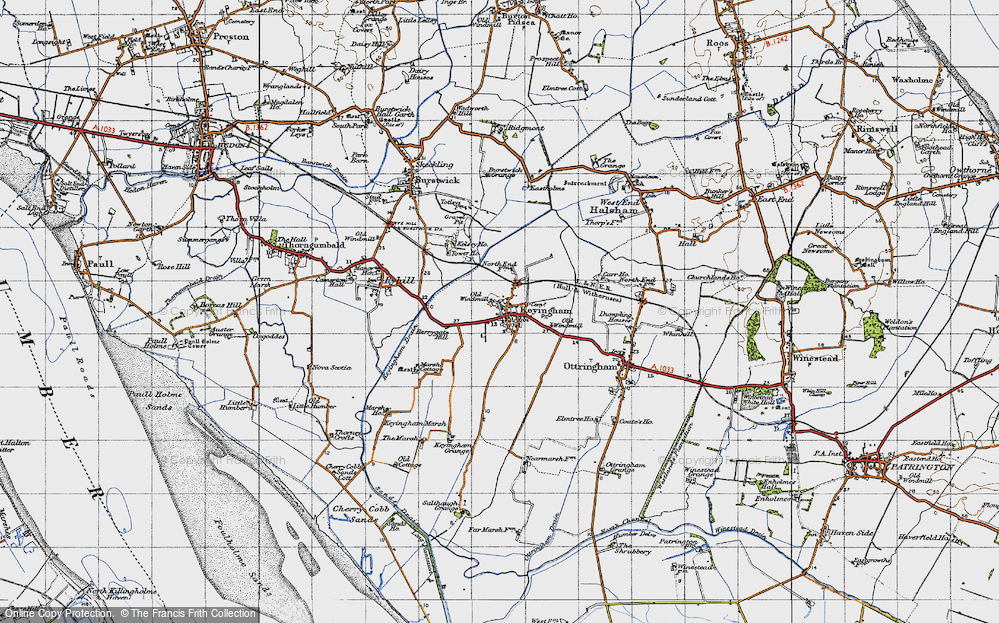 Old Map of Keyingham, 1947 in 1947