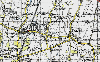 Old map of Keymer in 1940