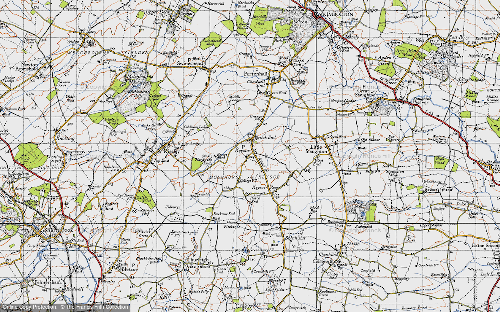 Old Map of Keysoe, 1946 in 1946