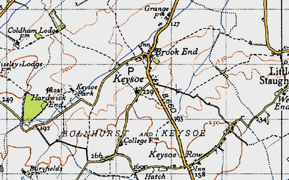 Old map of Keysoe in 1946