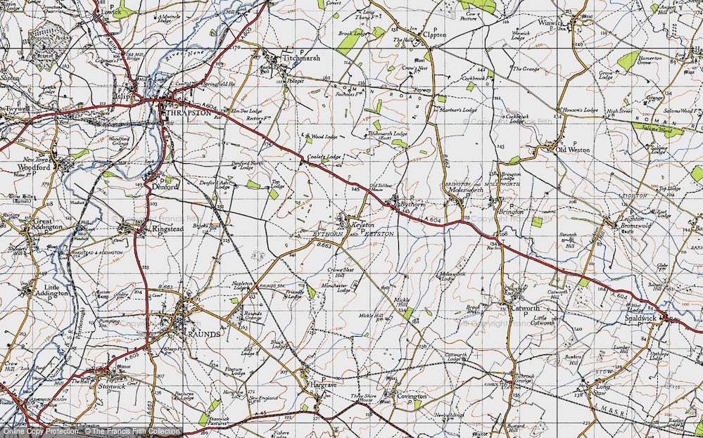 Old Map of Keyston, 1946 in 1946