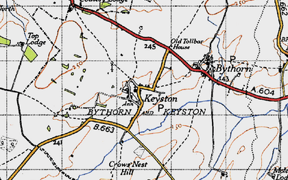 Old map of Keyston in 1946
