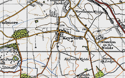 Old map of Keyworth in 1946