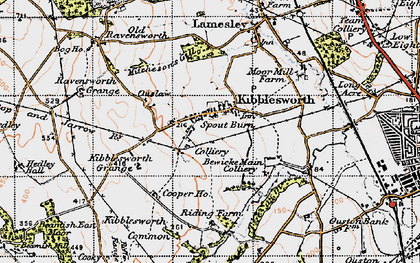 Old map of Kibblesworth in 1947