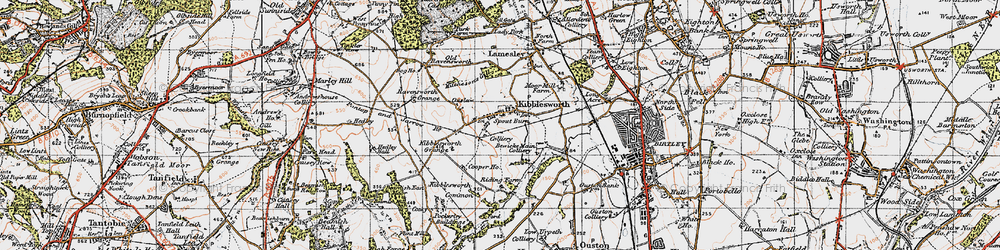 Old map of Old Ravensworth in 1947
