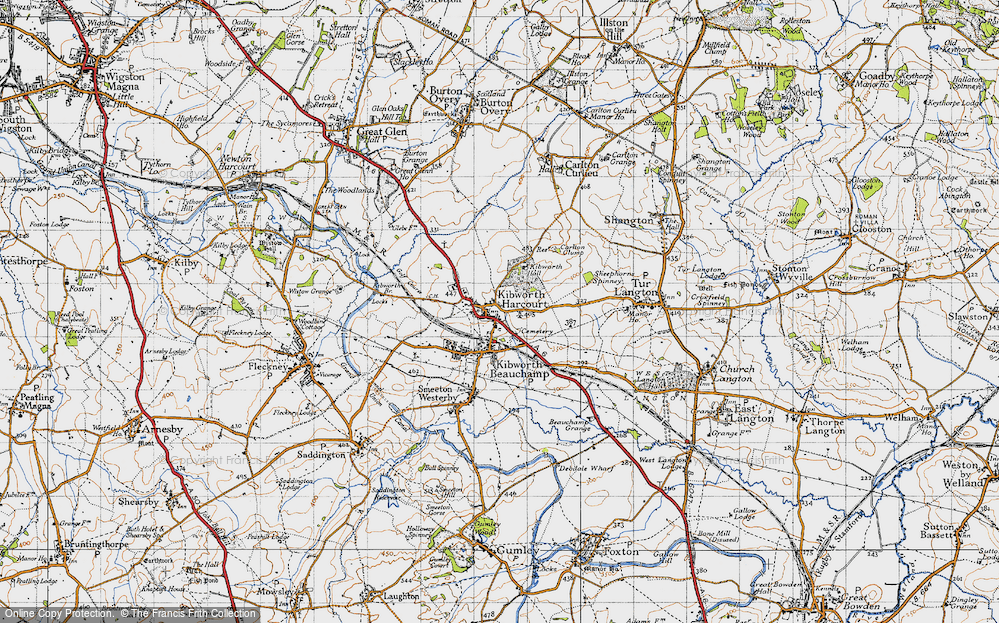 Old Map of Kibworth Harcourt, 1946 in 1946