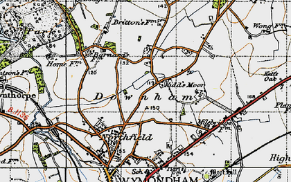 Old map of Kidd's Moor in 1946