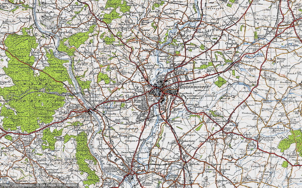 Old Map of Kidderminster, 1947 in 1947
