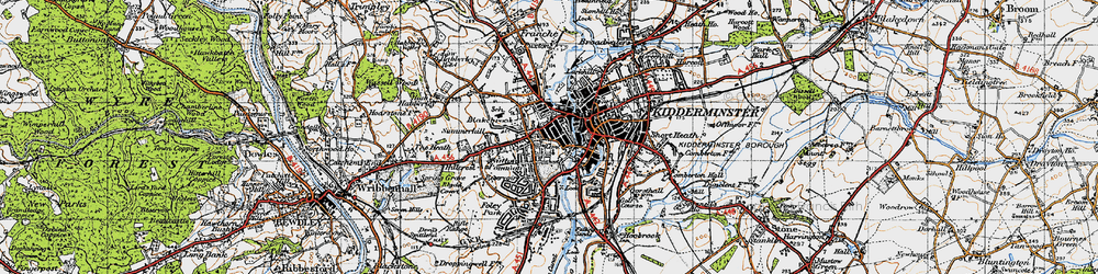 Old map of Kidderminster in 1947