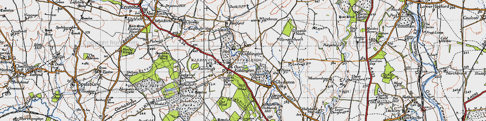 Old map of Kiddington in 1946