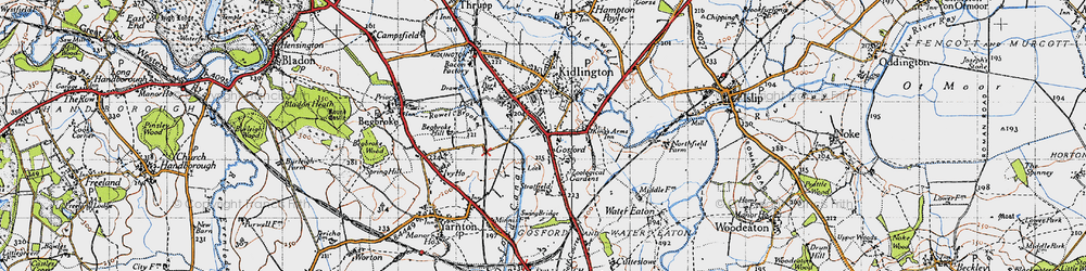 Old map of Kidlington in 1946