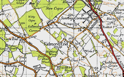 Old map of Kidmore End in 1947