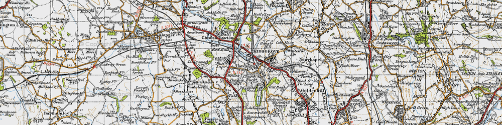 Old map of Kidsgrove in 1947