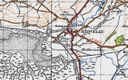 Old map of Kidwelly in 1946