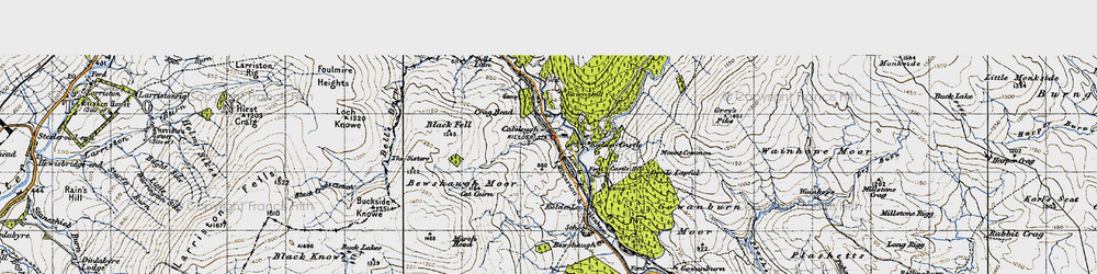 Old map of Bells Moor in 1947