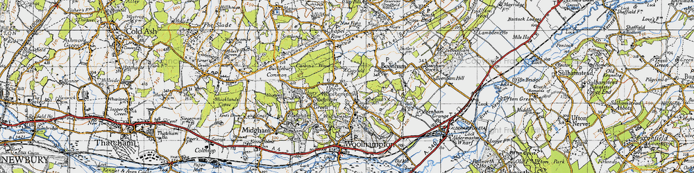 Old map of Bucklebury Place in 1945