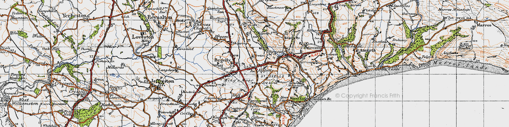 Old map of Kilgetty in 1946