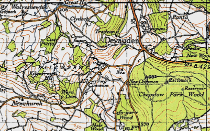 Old map of Kilgwrrwg Common in 1946
