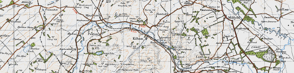 Old map of Kilham in 1947