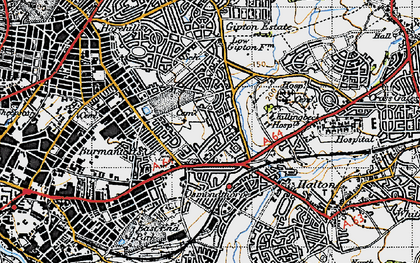 Old map of Killingbeck in 1947