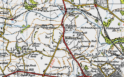 Old map of Killinghall in 1947